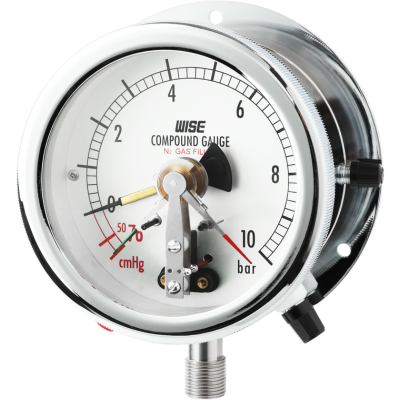 P542, P543_Electrical contact type pressure gauge with nickel plated zinc case